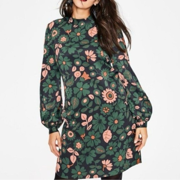 *NWT* BODEN Christobel Long Sleeve Shift in Black Floral Multi — 6 - Picture 3 of 6